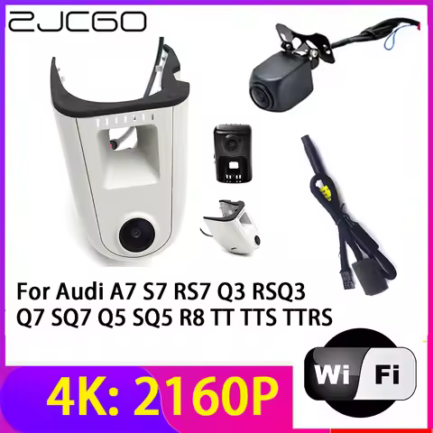 ZJCGO 4K 2160P Dash Cam Car DVR Camera 2 Lens Recorder Wifi Night Vision for Audi A7 S7 RS7 Q3 RSQ3 