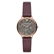 Emporio Armani Women's Three-Hand Purple Leather Watch AR11172