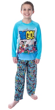 DC Comics Boy's Teen Titans Go! Chill 2-Piece Raglan And Pants Pajamas Set