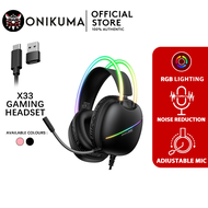 【รับประกัน 2 ปี】ONIKUMA X31 หูฟังแบบมีสาย สําหรับเกมไฟ RGB หูฟังครอบหู For PC / Mobile / PS / XBOX /