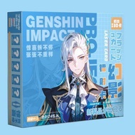 Genshin A5 Laser Card contains 5 Postcard Planner Lenticular 3D for Genshin Fans with 3D Lenticular 