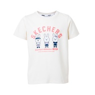 Skechers สเก็ตเชอร์ส เสื้อยืดแขนสั้นเด็กผู้หญิง Girls Comfort Athletic Short Sleeve Tee - SL424G663-