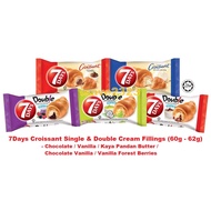 [HALAL] 7Days Croissant Single & Double Cream Breads (60g - 62g) - 5 Flavours