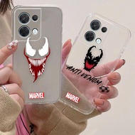 Spiderman Anti Venom Marvel Transparent Phone Case For OPPO RENO 8 7 6 5 4 4F F21 7Z 6 6Z 5 5F 2Z FIND X5 X3 A92 A83 A73 A72 A55 A52 A12 A11 A5 A3S PRO LITE 5G 4G Case