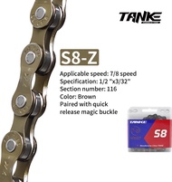 TANKE Bike Chain S8 S9 S10 S11 S12 MTB Road Bicycle ChainsVariable Speed Chain 116/126L High Quality