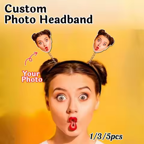 Custom Photo Headband, Personalized Funny Face Head Bopper for Party & Festival, Custom Headband Gif