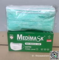 Medimask หน้ากากอนามัย เกรดการแพทย์ ป้องกันเชื้อโรค ไวรัส และฝุ่นpm2.5 สีเขียว for Medical use LV1