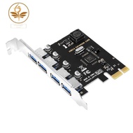【hzswankgd2.sg】SSU 4 Port USB 3.0 PCI-E Expansion Card PCI Express PCIe USB 3.0 HUB Adapter 4-Port U