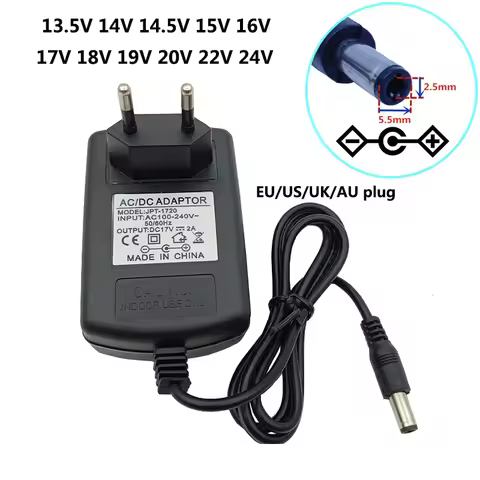 Universal Power Supply 14V 14.5V 15V 16V 17V 18V 19V 20V 22V 24V 20 Volt 13.5V 2A Power Adapter 18V 