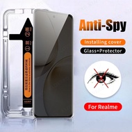 Kính Cường lực chống nhìn trộm Khung tự dán Full màn hình Realme 14 Pro Plus 14X 13 12 12X 11 11X 10