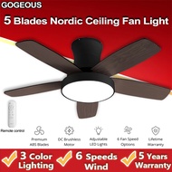5 Years Warranty Wooden Ceiling Fan With Light 42/48 Inch Strong Winds 6 Speeds Ceiling Fan Light Kipas Siling 吊扇灯