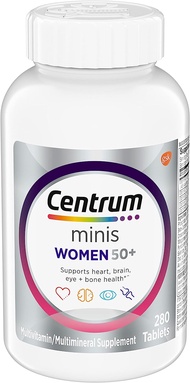 Centrum Minis Silver Womens Multivitamin for Women 50 Plus Multimineral Supplement with Vitamin D3 B Vitamins Non-GMO Ingredients Supports Memory and Cognition in Older Adults - 280 Ct