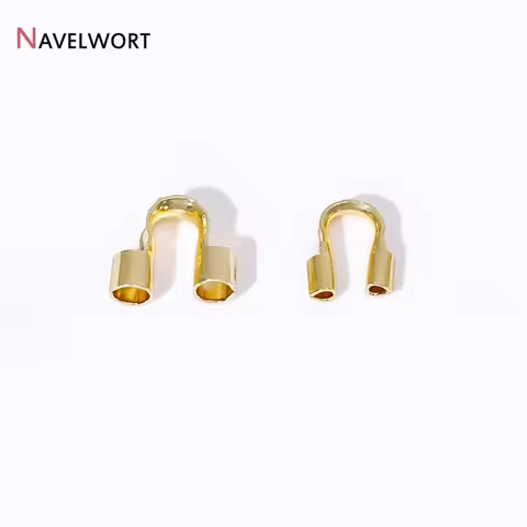 2 Sizes 14K/18K Gold Plated Wire Guardian Wire Protectors U Shape Clasp Connector Loops DIY Jewelry