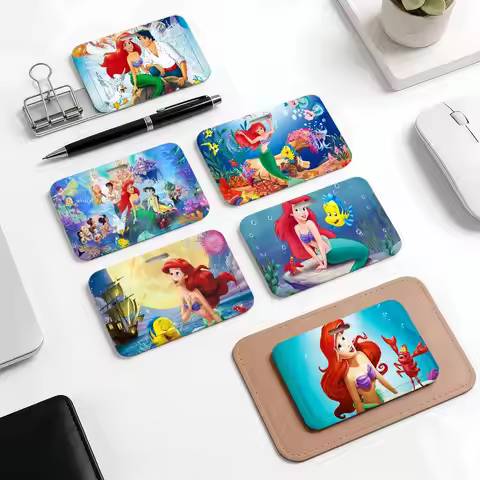cartoon movie cute The l-Little m-Mermaid dn Sliding Cardcase ID Name Badge Holder Pass Work Card Co
