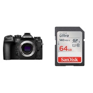OM-1 Mark II ボディー + 【 サンディスク 正規品 】 SanDisk SDカード 64GB SDXC Class10 UHS-I 読取り最大140MB/sUltra SDSDUNB-0
