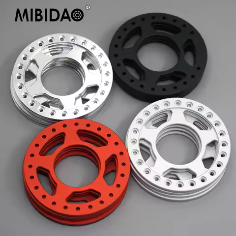 MIBIDAO 4Pcs Aluminum Alloy 1.9inch 52mm OD Beadlock Wheel Rims Outer Rings for Axial SCX10 TRX4 1/1