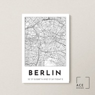 City Wall Map Poster Berlin Germany City Map