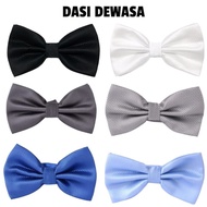 BD08 Black 2-Layer Adult Bow Tie, Black Adjustable Men Bow Tie