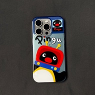TV Head Cover pingu Suitable for Apple 16/15 Phone Case 14/13/12 Straight Edge XR/XS Soft Case 7p/8p