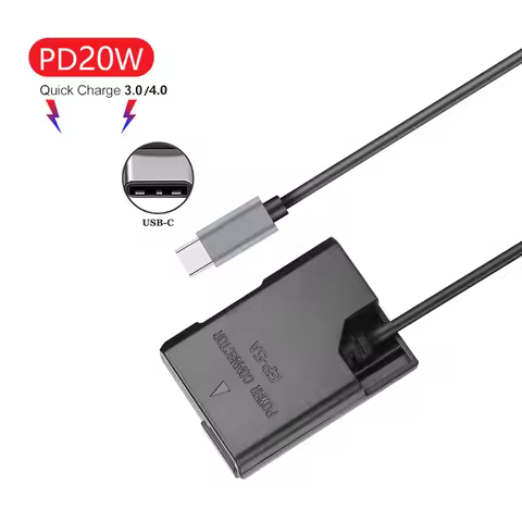 PD USB-C To EP-5A EN-EL14 Dummy Battery Power Adapter for Nikon D3100 D3200 D3300 D3400 D3500 D5100 
