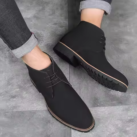 Fashion Men Classic Ankle Suede Leather Chelsea Chukka Boots for Man Ankle Casual British Style Shor