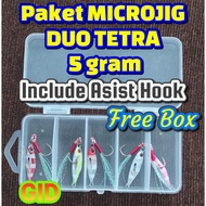 MICROJIG DUO TETRA PACKAGE 5 GRAM FREE BOX MICROJIG JIG UL PACKAGE 5GRAM FISHING BAIT CASTING BAIT F