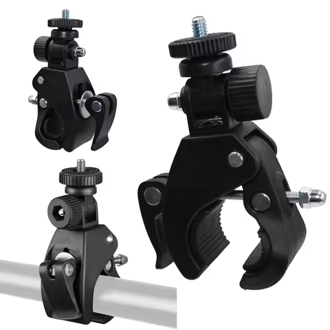 Bicycle Clamp 360 Degree Rotating 1/4 Camera DV Bike Handlebar Bracket Tripod Mount Screw Clip For G