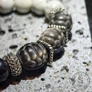 【Dream Crystal Art】晝夜交疊 - 銀曜龜甲白松石黑曜石手串