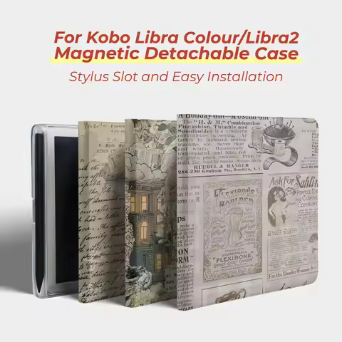 Twosheep suit for Kobo Libra Colour Kobo Libra2 Magnetic Detachable Case Cover with Stylus Slot Clea