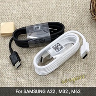 ORIGINAL KABEL DATA / CABEL CHARGER SAMSUNG A22  M32  M62 M51 FAST CHARGING 15 WATT TIPE C