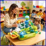 Kids Play Sink Outdoor Yard Summer Toy Kitchen Play Sink Toys for Boys Girls Preschoolers Backyard P