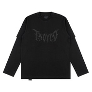 Troy Company Double Sleeve Double Layer Longsleeve Tshirt PURE Black Dystopia - Black Long Sleeve T-