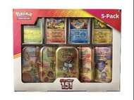 英文 151 Pokemon Scarlet & Violet 151 5 Pack Mini Tins
