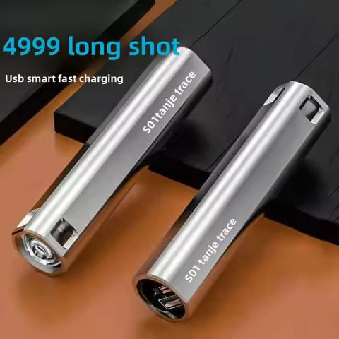 LED Rechargeable Mini Flashlight Waterproof Self-Defense Long-Shot Torch for Student Home & Outdoor 
