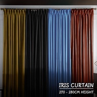 spluscurtain - Iris Hook/Eyelet Mix Langsir Blackout Curtain (270cm-280cm)