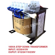Step Down Power Transformers 100VA (Input Volt : 230/415V, Output Volt:12/24/110/240V)
