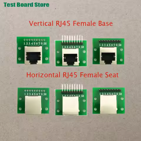 1Pce RJ45 Ethernet port 8P vertical horizontal test board bent pin straight pin network port adapter