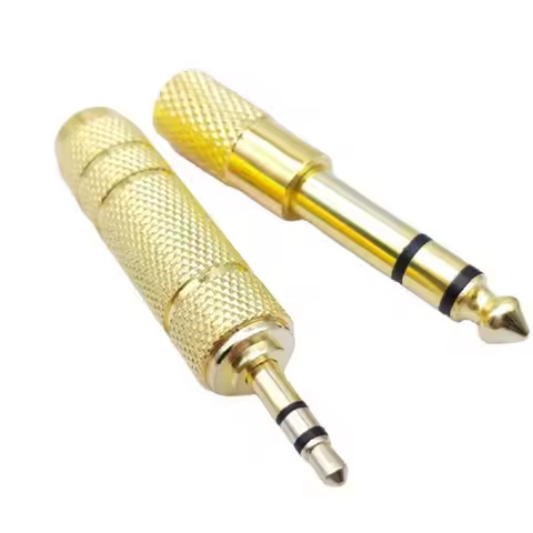 2-Pack 6.5mm to 3.5mm and 3.5mm to 6.5mm Audio Adapter Set 1/4-inch to 1/8-inch and 1/8-inch to 1/4-