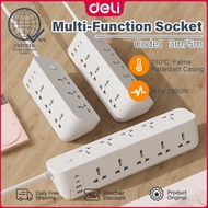 Deli NEW 6/8/10 Triangular Universal Socket 3/5M Extension Cord Socket Plug Usb Cable Power Supply E