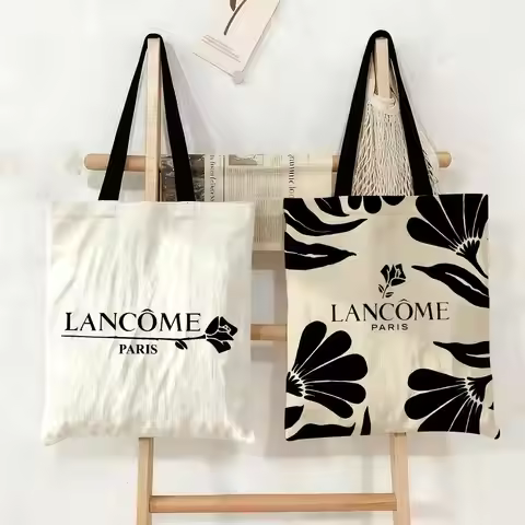 Fashion Luxury L-L-Lancome Storage Bags Large Eco Friendly Capacity Canvas Shopping Bag Shoulder Han