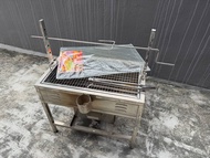 秋天燒野食 戶外不銹鋼燒烤爐 附燒烤網及轉軸