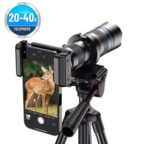 APEXEL HD Metal 20-40x Zoom Telescope Telephoto Lens Phone Camera Lens With Extendable Tripod for Sa