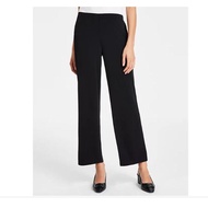 [J.M. C0ll3ction]Women's Wide -Leg Pull-on Pants - Deep Black