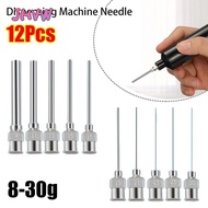 JHVW 12Pcs Industrial Glue Injection Needle, Stainless Steel 8G-30G Fluids Dispensing Machine Needle
