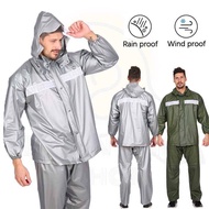 Motorcycle Raincoat Makapal Kapote Waterproof Raincoat Reflective Strip Unisex Raincoat Set