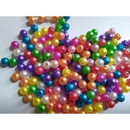 6mm colored pearls, 30 grams