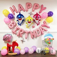 Balkar Set Foil Balloon Happy Birthday Baby Shark Pinkp Balloons/Balloon Decoration