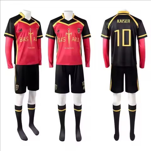 Anime Blue Lock Kaiser Cosplay Costume Red Jersey Wig Bastard Munchen Ness Isagi Yoichi Kurona Cospl