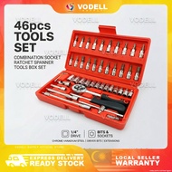 VODELL 46PCS Wrench Set Spanner Socket Tool Set Chrome Vanadium Box SATA Sepana Alatan Tangan Soket 