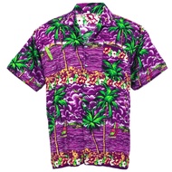 Size S M L XL เสื้อเชิ้ตฮาวาย เสื้อสงกรานต์ เสื้อลายดอก ไซส์เล็ก ไซส์ใหญ่  Hawaiian Shirt Aloha Holi